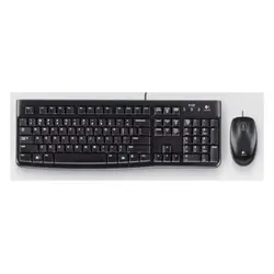 Logitech MK120, проводной, USB, QWERTY, черный, мышь в комплекте