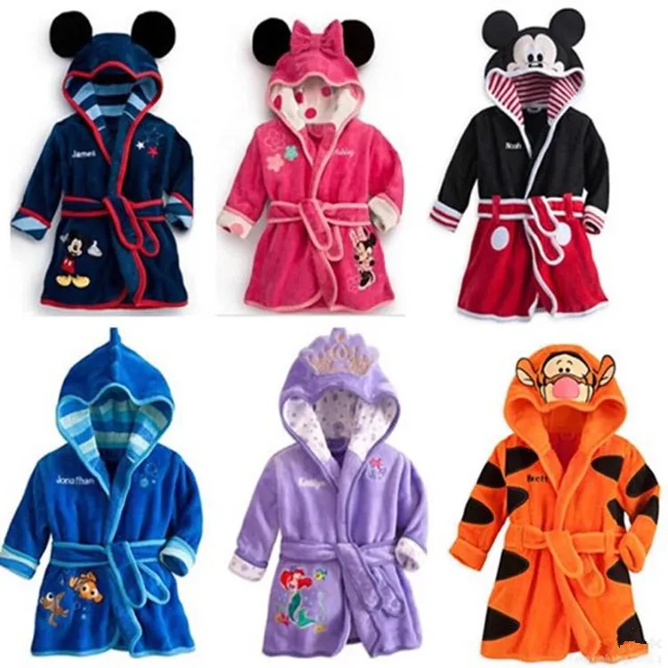 

Children's Pajamas Robe toddler hooded bathrobe Baby Kawaii Bathrobes Homewear Boys Girls Cartoon Flannel Robe SY16112908 WUA