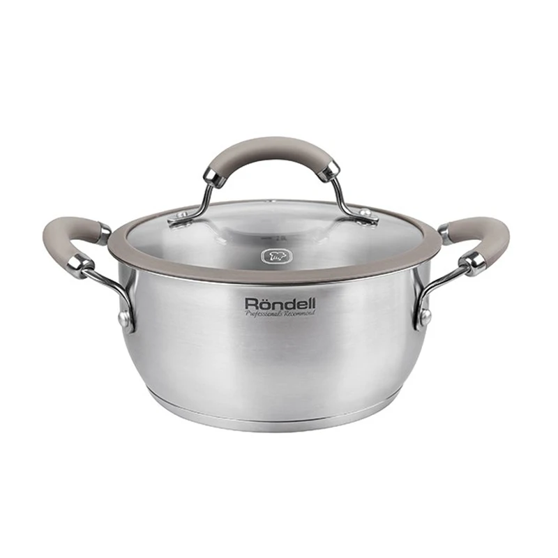 Кастрюля с крышкой Rondell Balance RDS-753 (Диаметр 18 см, объем 2 л, нержавеющая сталь, подходит для всех типов плит)