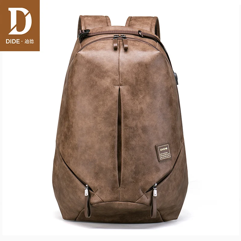 DIDE de carga USB 15,6 pulgadas portátil mochilas para la escuela bolso hombre Mochila Vintage Casual de cuero Mochila bolsa de los hombres 2018 DIDE de carga USB 15,6 pulgadas portátil mochilas para la escuela bolso hombre Mochila Vintage Casual de cuero Mochila bolsa de los hombres 2018