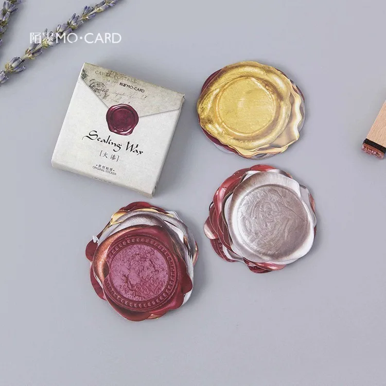 

45PCS/box Creative New Wax Seal Album Paper Lable Stickers Crafts And Scrapbooking Decorative Lifelog Sticker Cute Stationery