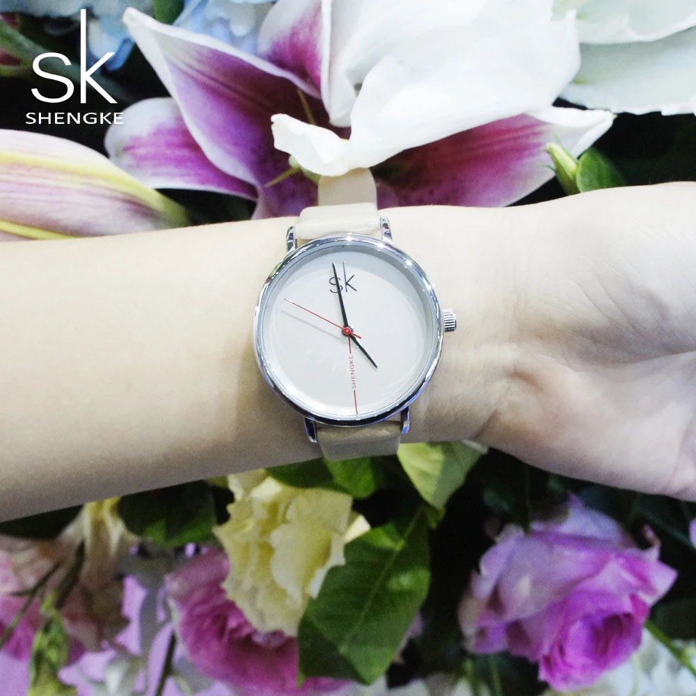 SK Брендовые женские модные часы с синим кожаным ремешком для часов Женские кварцевые наручные часы relogio feminino женские часы