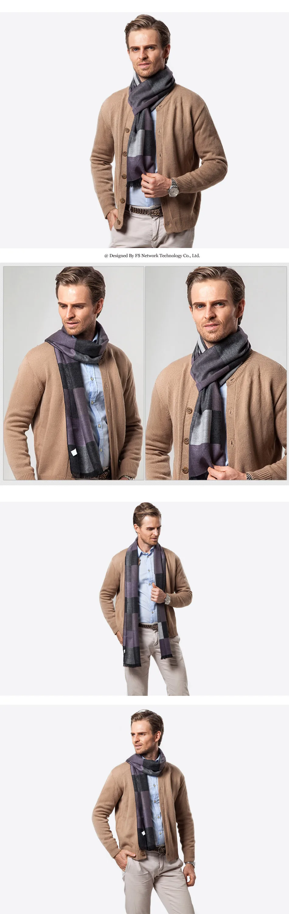 paul smith scarves FS Man Luxury Brand Fashion Cashmere Wool Plaid Scarf Men Designer Shawl Winter 2018 Soft Wraps Warm Casual Scarves barbour scarf mens