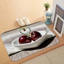 Серая напольная красная вишневая белая пластина с сердечками 3d принт Противоскользящий моющийся половик домашний декор Entryway кухонный коврик