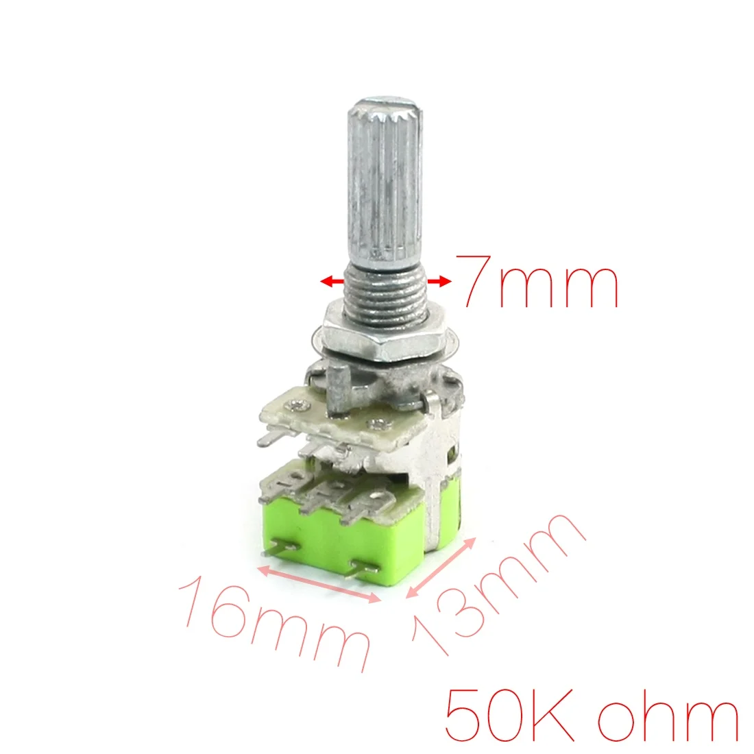 

UXCELL Stereo B503 50K Ohm 8 Pin Terminal Top Adjustment Dual Linear Taper Volume Control Potentiometer Switch R125G