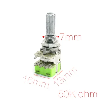 

UXCELL Stereo B503 50K Ohm 8 Pin Terminal Top Adjustment Dual Linear Taper Volume Control Potentiometer Switch R125G