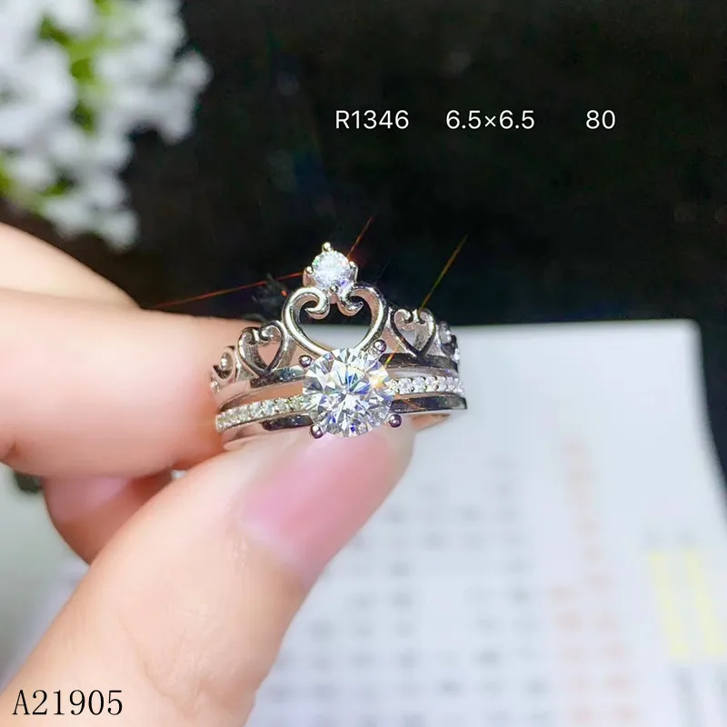 

KJJEAXCMY boutique jewelry 925 sterling silver inlaid Mosang diamond gem ladies luxury ring a two wear Send a certificate