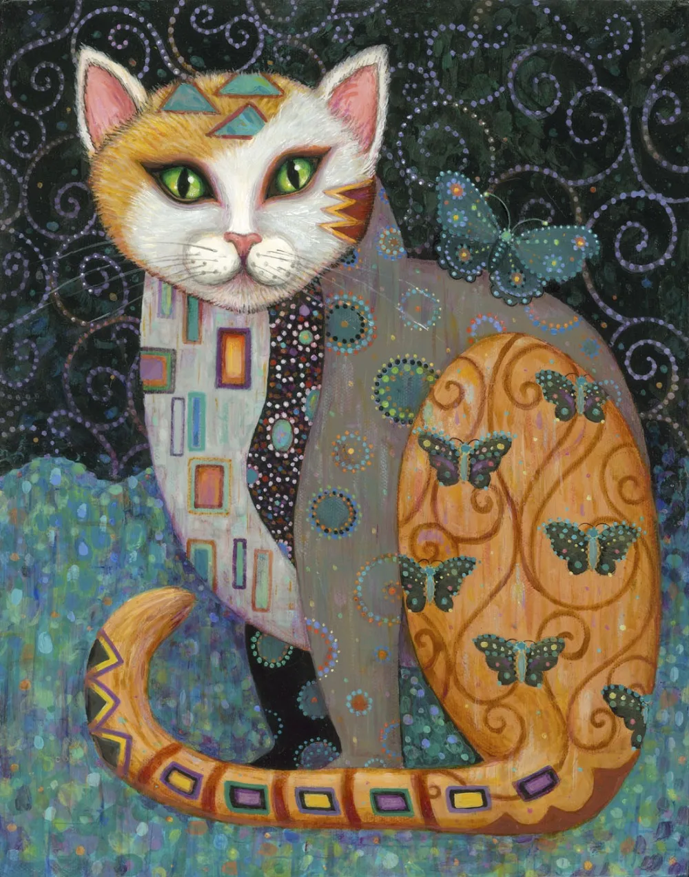 Billig Stickerei Gezählt Kreuz Stich Kits Hand Handwerk 14 ct DMC Farbe DIY Kunst Handgemachte Decor Decor Katze Sammlung 2