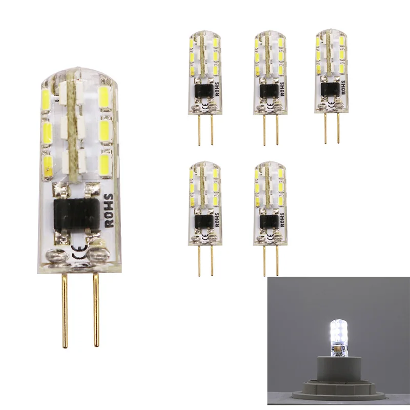 5x G4 светодиодный лампы 220 В/24 в пост SMD3014 2 Вт Светодиодный светильник 360 градусов