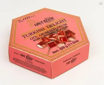 

HACIBEKIR Oldest Company, Turkish Delight ROSE FLAVORED 325g Perfect gift