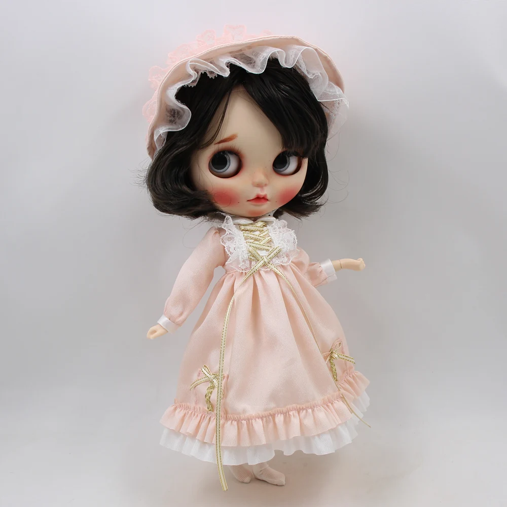 Одежда для Blyth 1/6 кукла Лолита наряды бледно-розовое платье с шляпой носки кружевной наряд ледяной Licca Joint тело игрушка подарок