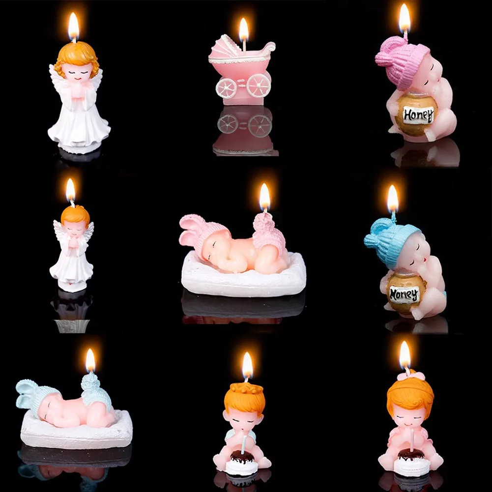 

1Pc Cute Baby Shower Birthday Candles Angel/Boy/Girl Birthday Cake Decoration Party Wedding Candles Accessories Supplies