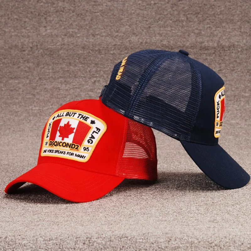 DSQICOND2 кленовый лист сетчатая бейсболка кепки DSQ буквы высокого качества мужские и женские кепки пользовательский дизайн значок Логотип кепки шляпа Homme папа шляпа