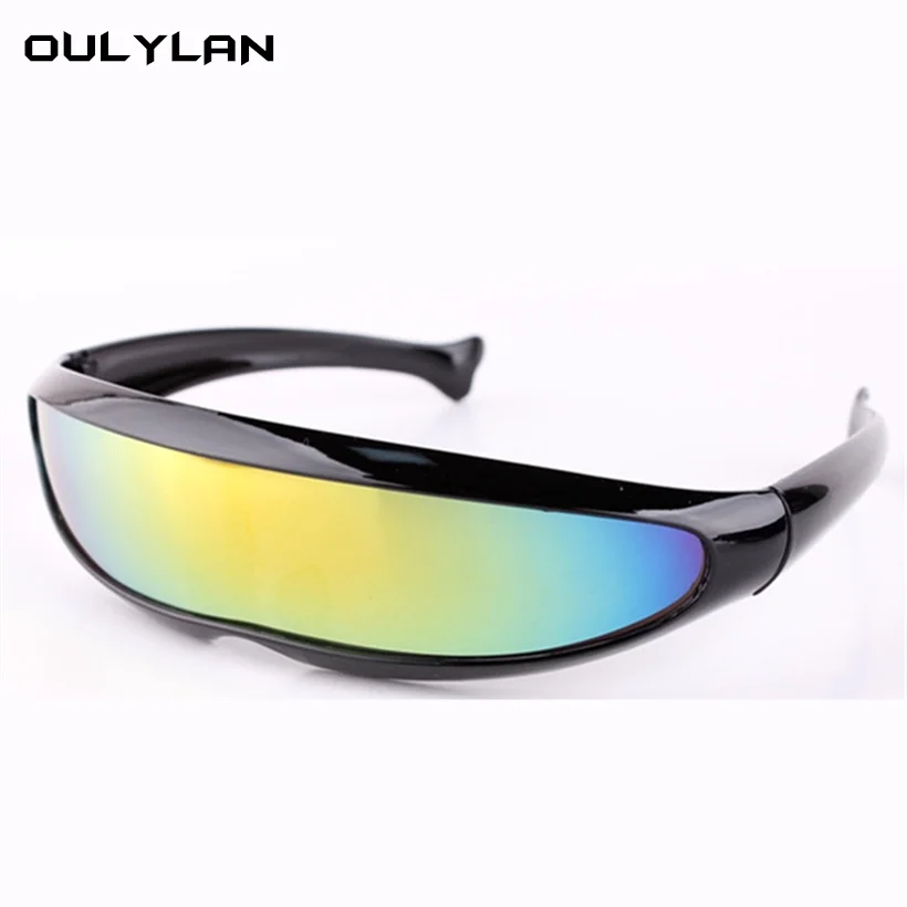 

Oulylan Men Sunglasses X-men Individuality Mercury Lens Laser Glasses Travel Windproof Sun Glasses Robots Eyewear UV400