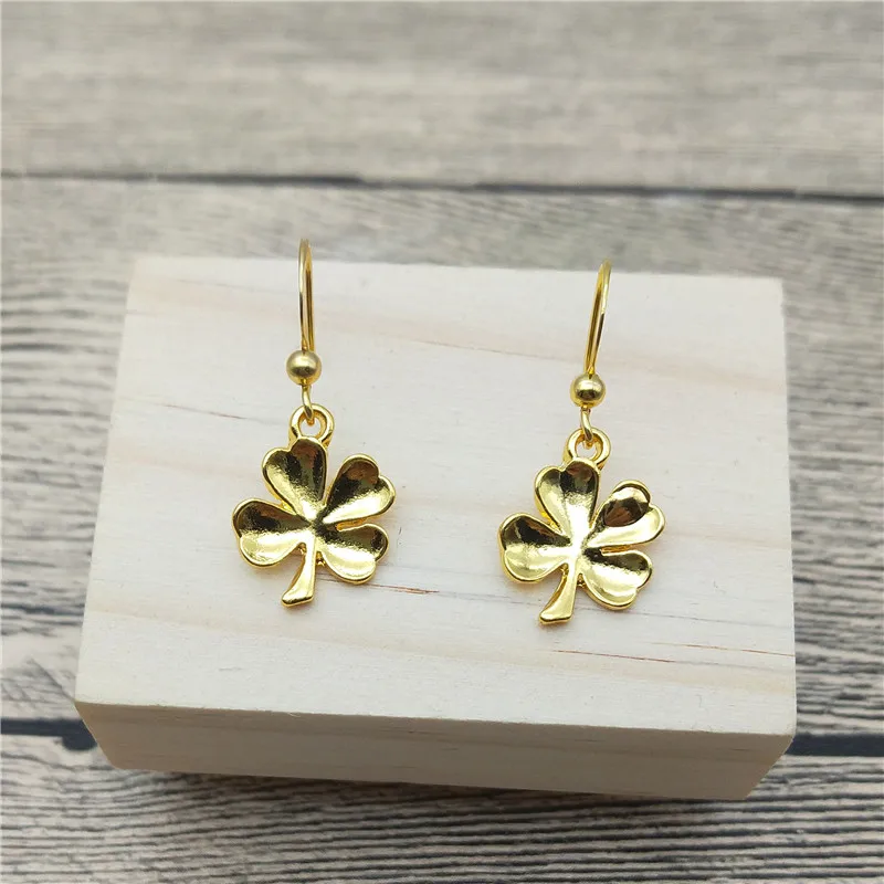 Серьги подвески женские с четырьмя листьями и клевером|Серьги-подвески| |