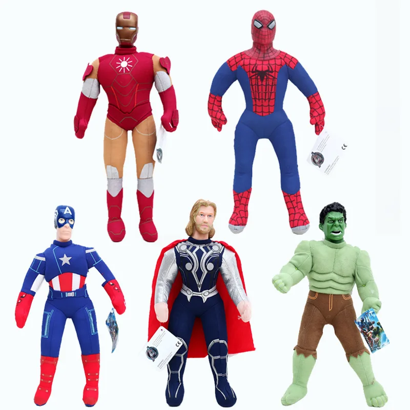 

5pcs/Lot 25/40cm Stuffed Plush Toy Marvel The Avengers Spiderman Iron Man Captain America Batman Superman Doll Toy Gift for Kids