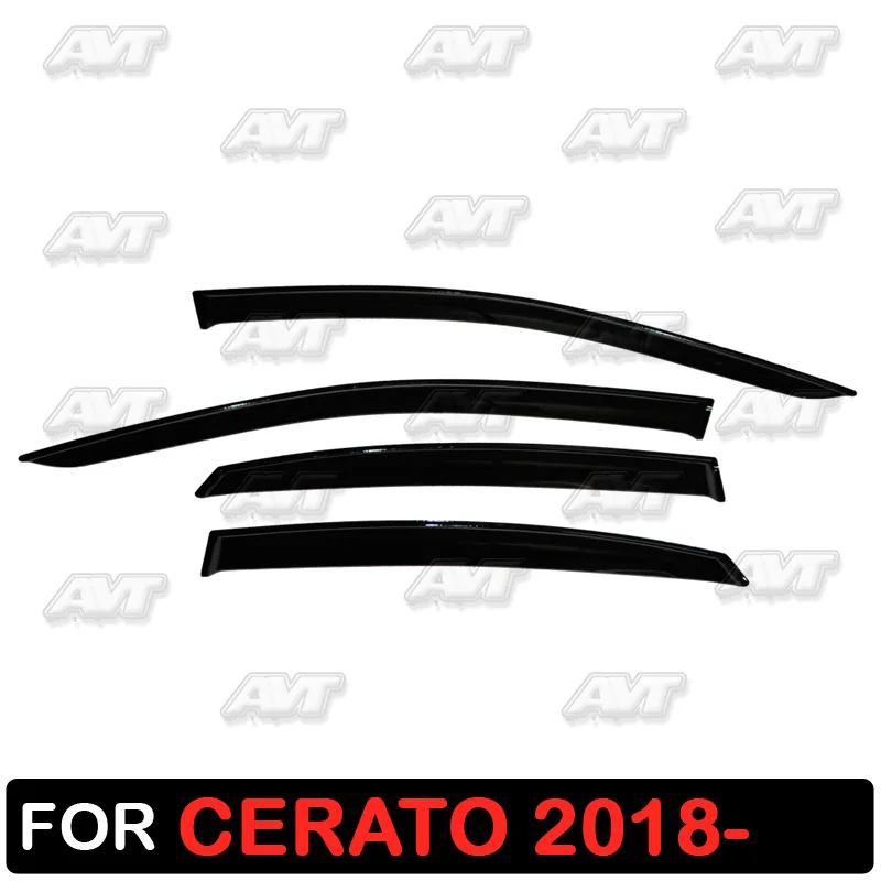 Дефлекторы для окон Kia Cerato 2018- 1 комплект-4 шт. Стайлинг автомобиля защита от ветра