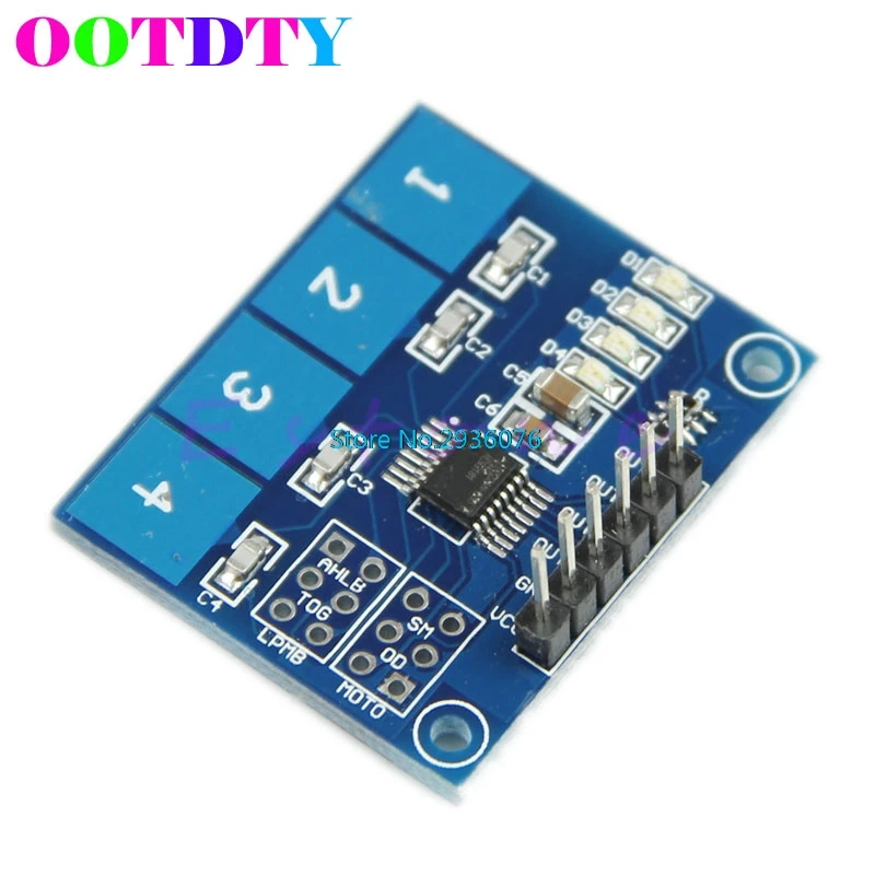 

TTP224 4-way Capacitive Touch Switch Module Digital Touch Sensor For Arduino APR24_0