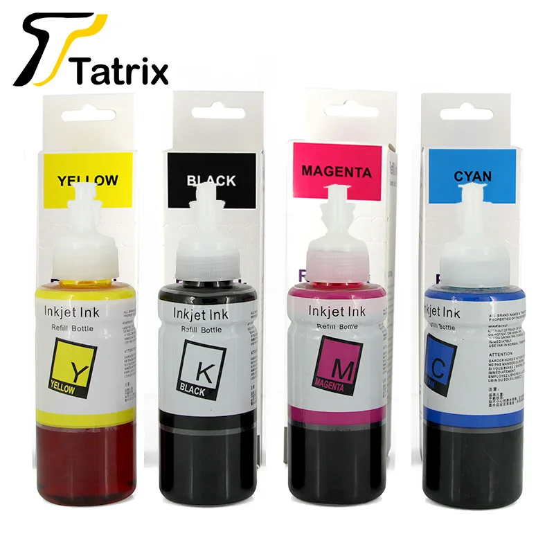 

Tatrix Refill Dye Ink 4*100ML Bottled Ink T6641 T6642 T6643 T6644 for EPSON L100/L110/L200/L210/L300/L303/L350/L355/L550/L555