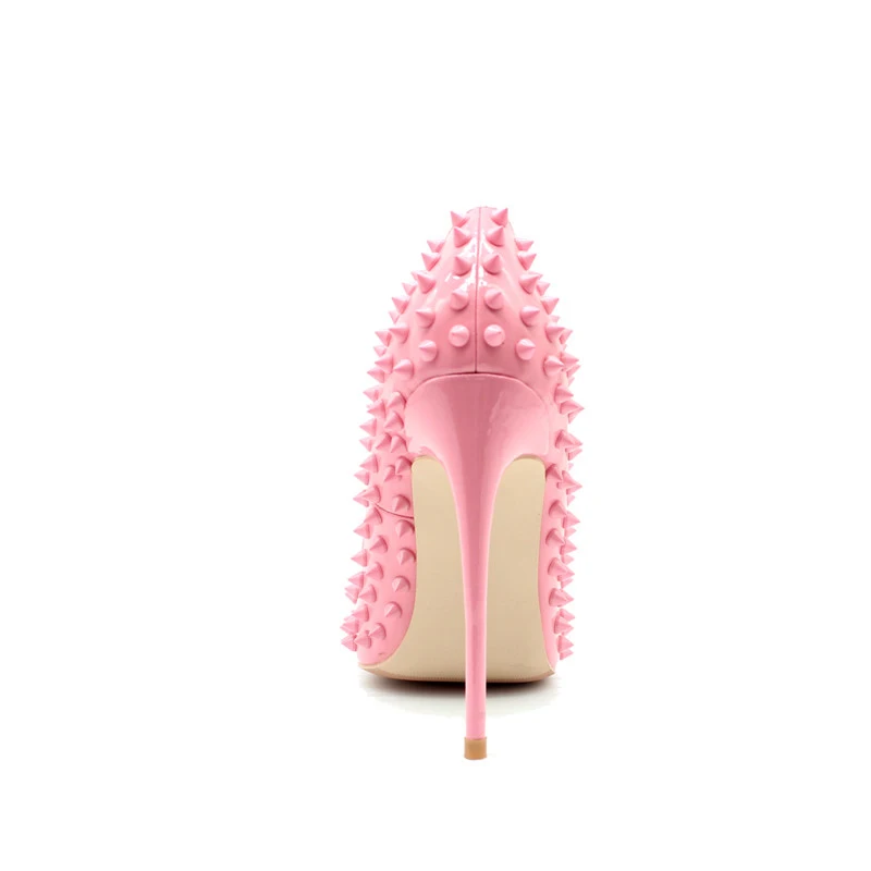 pink women heels rivets 4