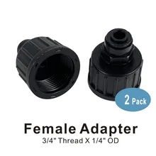 2 PACK OF 3 4 BSP to 1 4 Push Fit Standard Garden Tap Adapter Connector Washing Machine Fridge Water Filter - Black Color tanie i dobre opinie FILSADAE CN(Origin) Water Filter Parts WU015-HB Polypropylene 3 4 Inch Female Tap to 1 4 Inch Pushfit Connector 125PSI Water Dispenser Water Filter Garden Filter