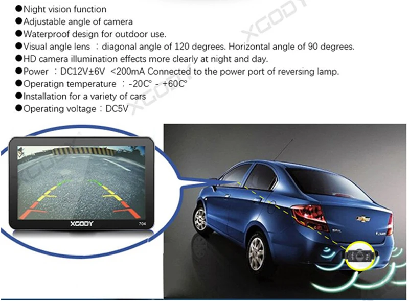 Xgody gps Navigation Truck Car GPS Navigator 128+8GB 7 inch Europa FM Bluetooth Rearview Camera Optional Sat nav Map Free Update