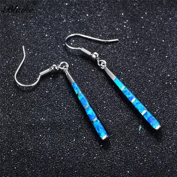 

Blaike Baseball Bat Blue Fire Opal Long Dangle Earrings For Women 925 Sterling Silver Jewelry Birthstone Earrings Boho Jewelry