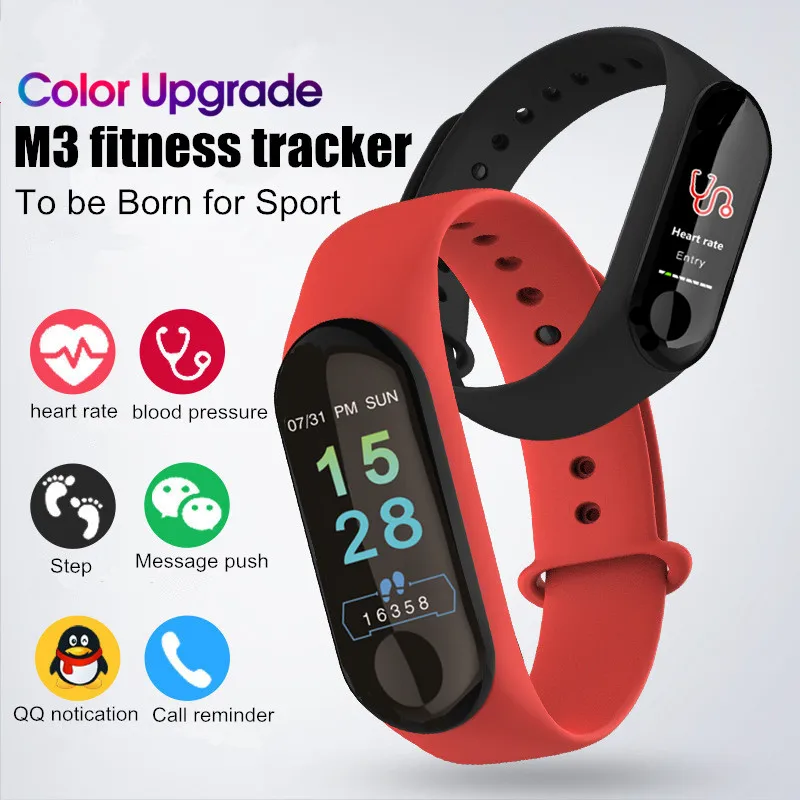 

LONGET M3s Smart Bracelet Color-screen IP67 Fitness Tracker blood pressure Heart Rate Monitor Smart band For Android IOS phone