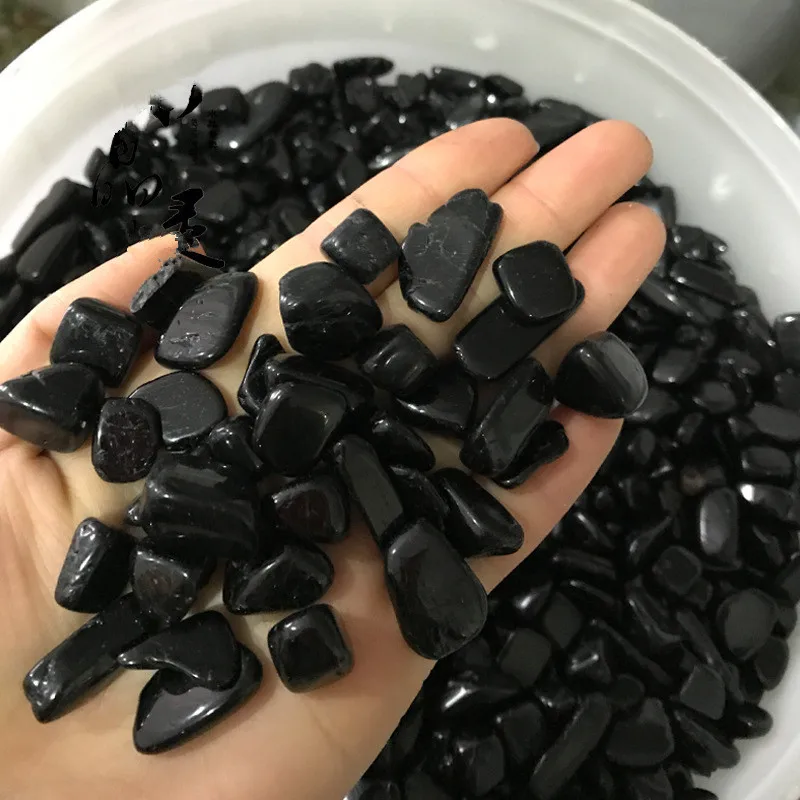 50g Natural Black Schorl Jet Stone Rock Tourmaline Crystal Quartz Mineral Specimen Fish Tank Garden Flowerpot Decoration Stones