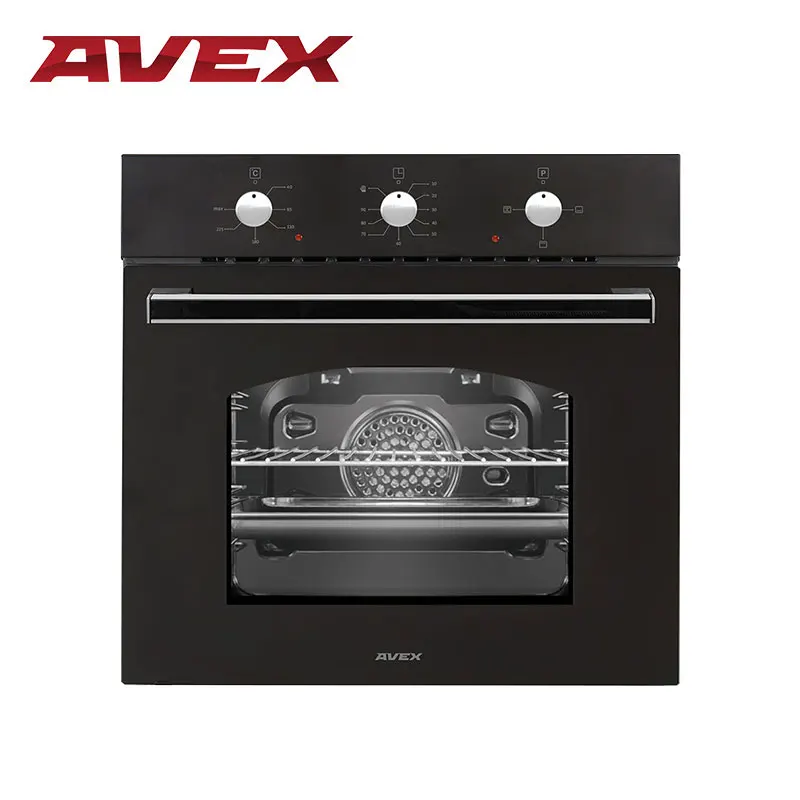 Встраиваемый электрический духовой шкаф AVEX SB 6060, с конвекцией, 3 функции, решетка и противень, режим работы от 50 до 300 С - Цвет: Black matte enamel