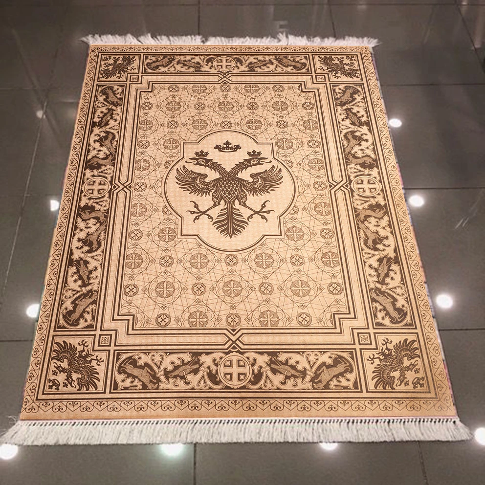 Еще коричневый этнический американский Орел винтажный 3d узор принт, микроволокно Противоскользящий задний моющийся декоративный килим площадь ковер