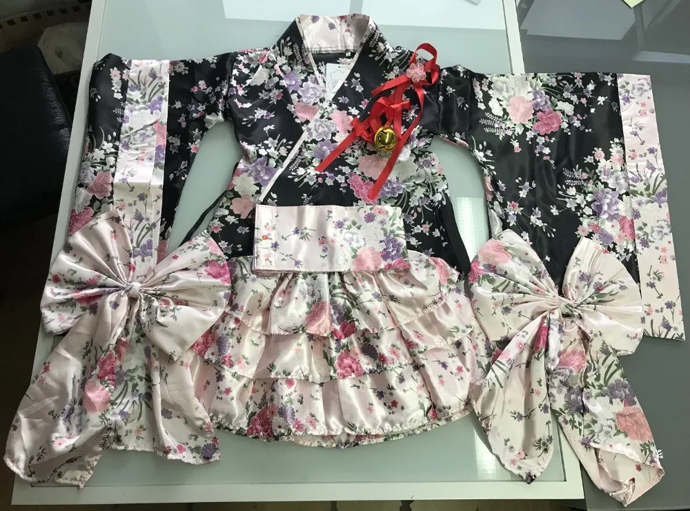 Шанхай история японское кимоно тяжелый Сакура Косплей Аниме наряд костюм служанки кимоно платье 7 шт. комплект для леди девушки
