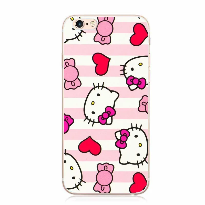 IMIDO hello kitty Мягкий ТПУ силиконовый чехол подходит для Apple iPhone X XR XS Max 8 для iPhone 7 8 6 6S Plus 5 5S чехлы для телефонов - Цвет: TPU