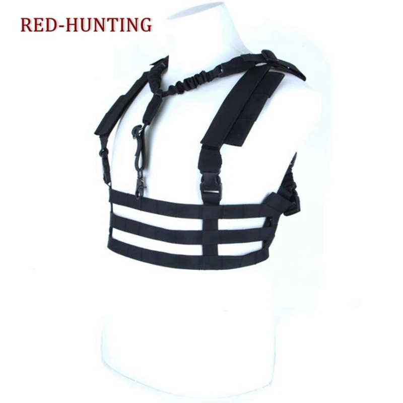 

Military Army Hunting Airsoft Vest Profile Chest Rig Tactical Vest MOLLE System Low Profile Chest Rig Vest