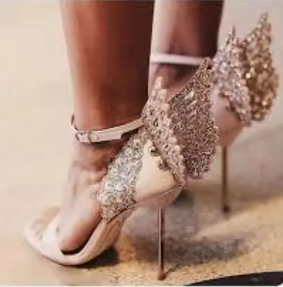 sandal heels rose gold