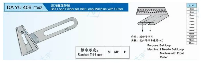 Детали для швейной машины DAYU406 JINLEI F342 петля пояса BELTLOOPMACHINEWITH CUTTERhemmer используемые 2