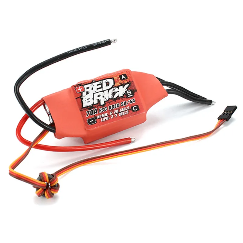 

Red Brick 70A ESC Brushless ESC BEC:5V 5A UBEC70A 2~7s Li-poly For RC Helicopter Parts Accs