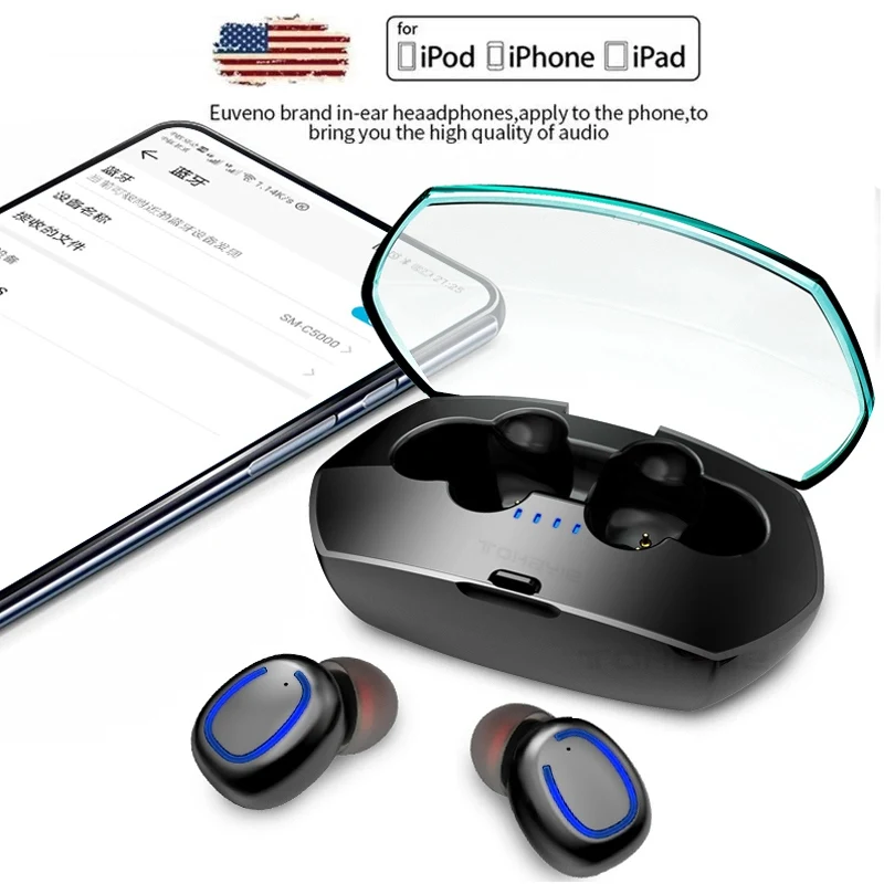 

Tws Bluetooth Earphones Mini Wireless Earbuds Sport Handsfree Earphone Cordless Headset with Charging Box for xiaomi Phone