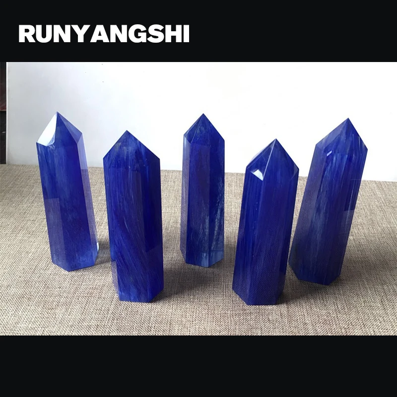 

Blue Single Tip Stone Pillar Melting Refining Stones and Minerals Wholesale Factory Stone Drop Shipping Runyangshi ZL25