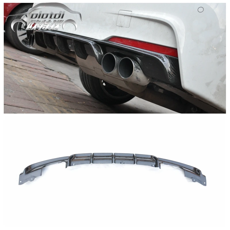 F30 M Performance Style Carbon Fiber Rear Bumper Diffuser Lip for BMW