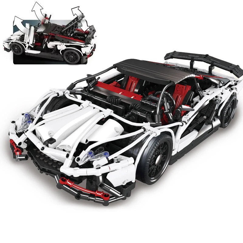 

LEGOING Technic Series 2838pcs White Supercar Car Model Building Blocks Lepin 23006 Birthday Gift Toys For Children