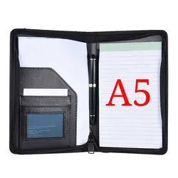 Compact PU Leather Padfolio: Business Portfolio with Card Holder & Notepad (Mixed Color)