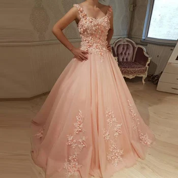 

Pink Wedding Dresses 2020 Bridal Strapless Ball Gown Lace Flower vestido de noiva Wedding Party Dress Plus Size robe de mariee
