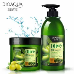 2 шт. BIOAQUA Оливковый шампунь/маска против перхоти шампунь с оливковым маслом восстанавливает поврежденные волосы глубоко питает все типы