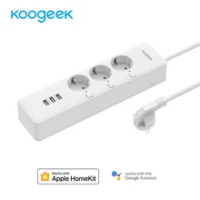 Koogeek WiFi Smart Защита от перенапряжения индивидуально контролируемых 3 Электрический штекер для Apple HomeKit Alexa Google помощник