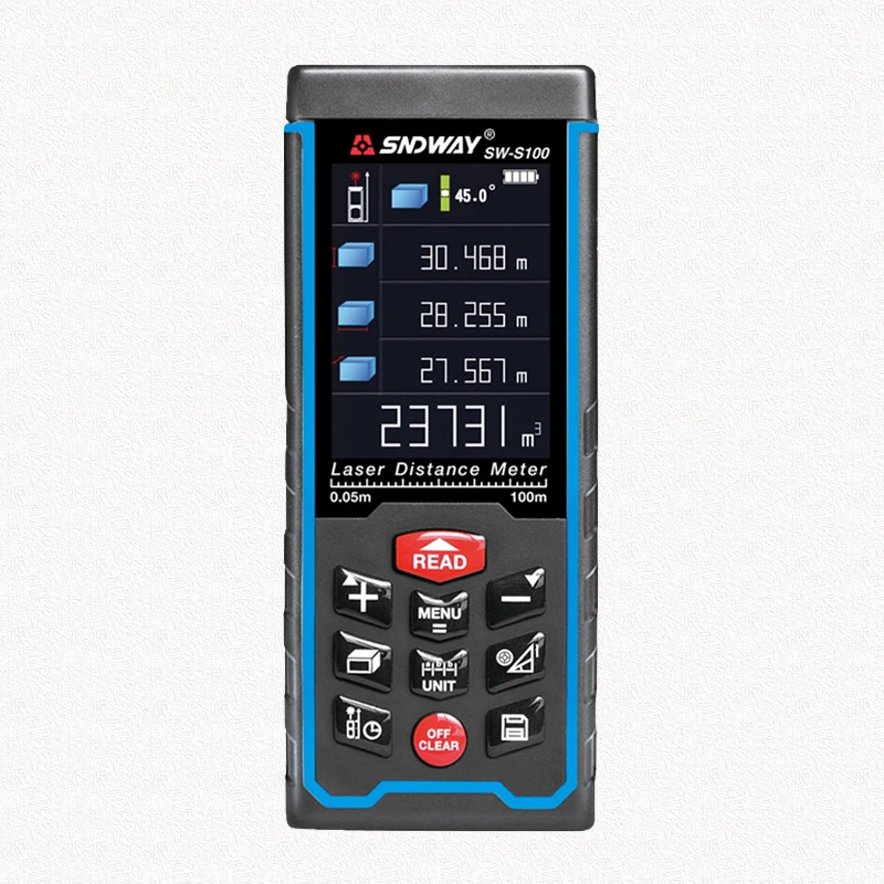 

SNDWAY New Arrival Color display Digital Rechargeable Laser Rangefinder Laser Distance Meter Measure Tools