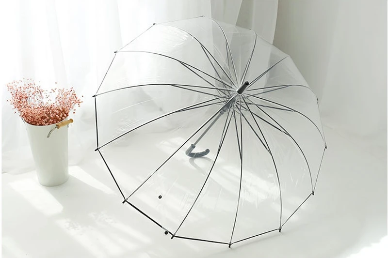 Прозрачные зонтики для девочек, женские зонтики, детский зонтик, женский милый прозрачный зонтик, хорошее качество, POE