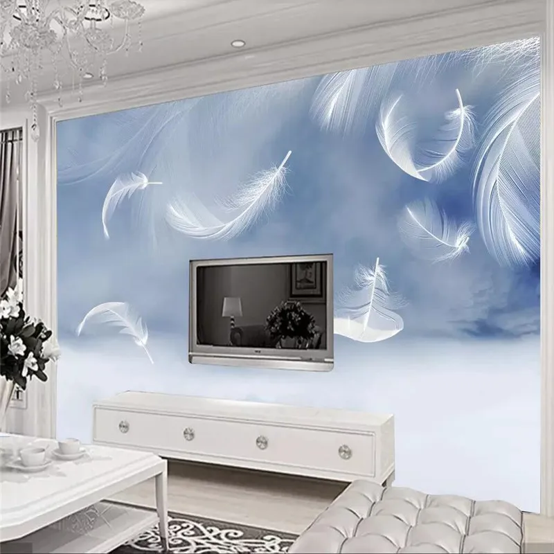 HD simple white feather background wall professional production mural factory wholesale wallpaper mural poster photo wall HD simple white feather background wall professional production mural factory wholesale wallpaper mural poster photo wall