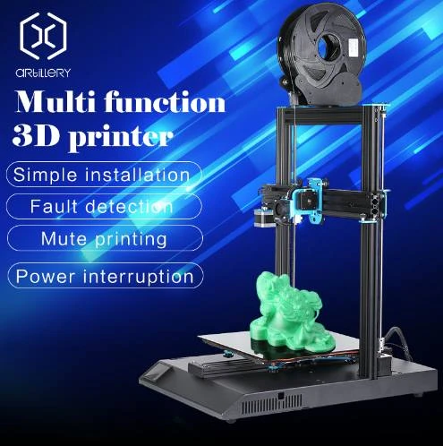 

2019 Artillery Sidewinder X1 3D printer 300*300*400mm Ultra-quiet Driver TFT Resume printing Direct Extruder TPU 3d printer kit