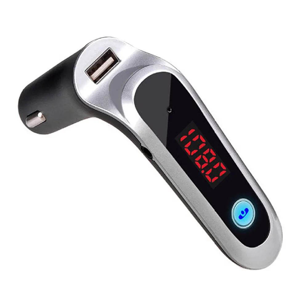 Автомобильный Bluetooth fm-передатчик беспроводной Handsfree светодиодный MP3-плеер USB зарядное устройство двойной USB 2.1A TF модулятор Быстрая зарядка - Название цвета: silver